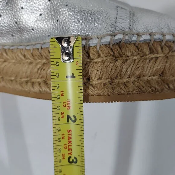 Steve Madden Silver Mars Platform Espadrill Laceup Full Leather Sneaker Shoe - Picture 4 of 12